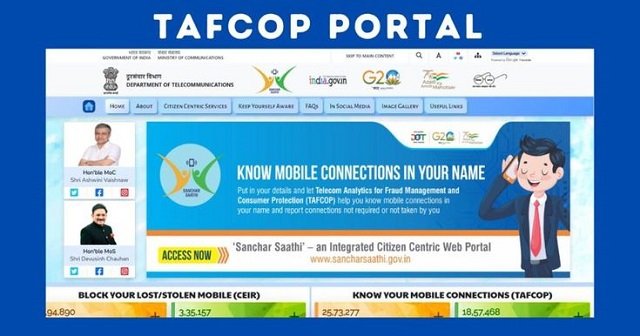 Tafcop.dgtelecom.gov.in portal
